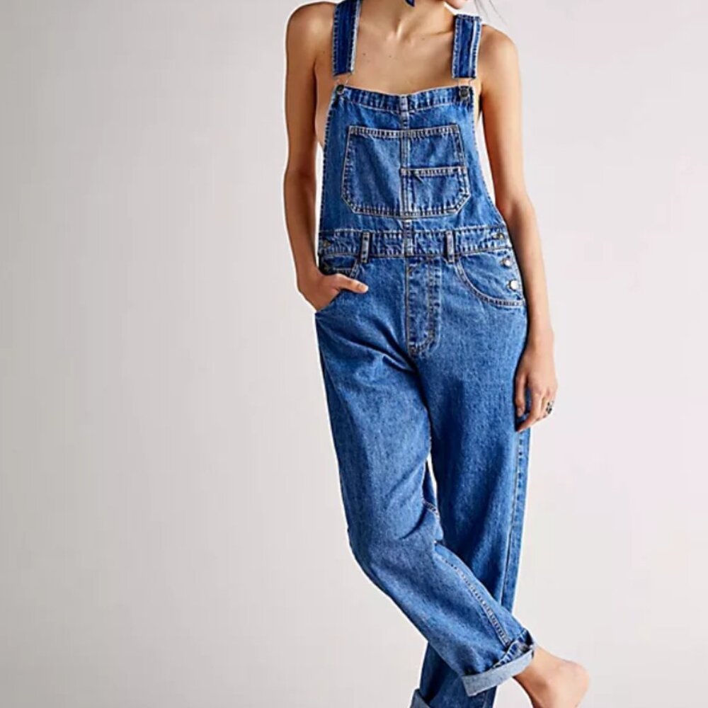 Free People We The Free Ziggy Blue Denim Overalls